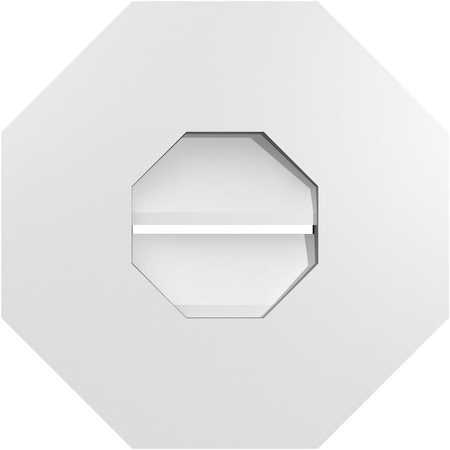 Ekena Millwork Octagonal Surface Mount PVC Gable Vent: Functional, w/ 3-1/2"W x 1"P Standard Frame, 12"W x 12"H GVPOC12X1201SF
